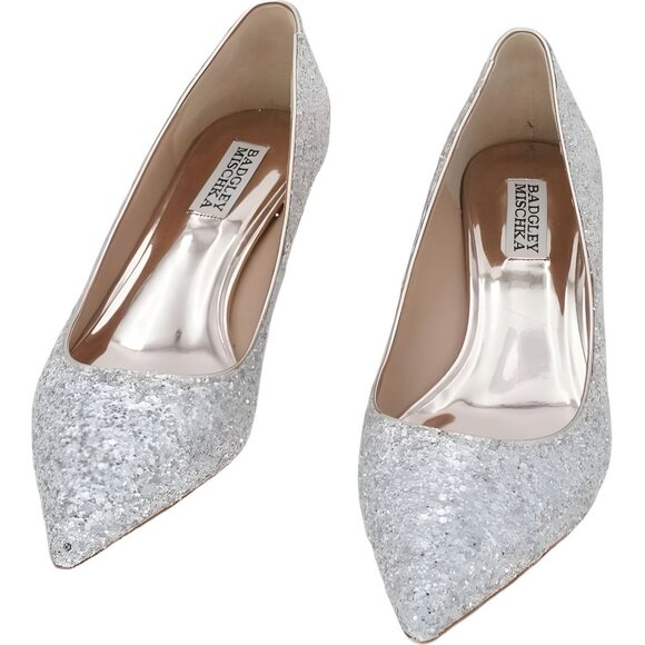 Badgley Mischka Women's Madison II Pump, Glitter Champagne Size 8 - Picture 5 of 6